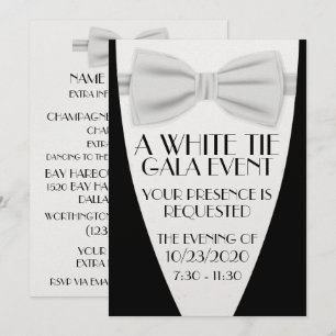 Ein Galaveranstaltung mit weißer Tie (White Tie) Einladung