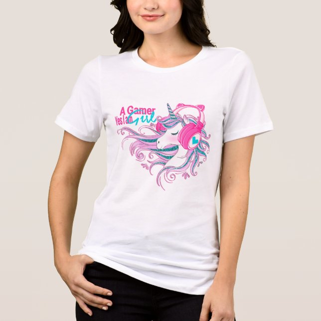 Ein Gamer Magic Unicoron zum Shirt (Vorderseite)