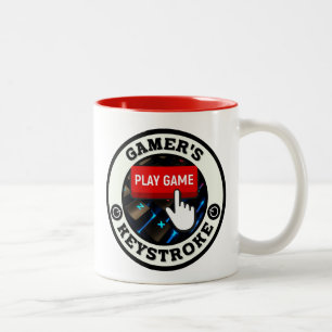 Ein Gamer und nur Keystroke Zweifarbige Tasse