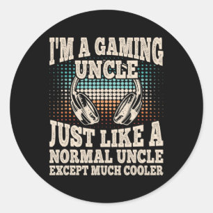 Ein Gaming Onkel Funny Video Gamer Gaming Retro-Sp Runder Aufkleber
