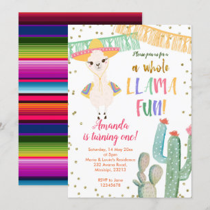 ein ganzer Lama Fun Kaktus zum Geburtstag Einladun Einladung