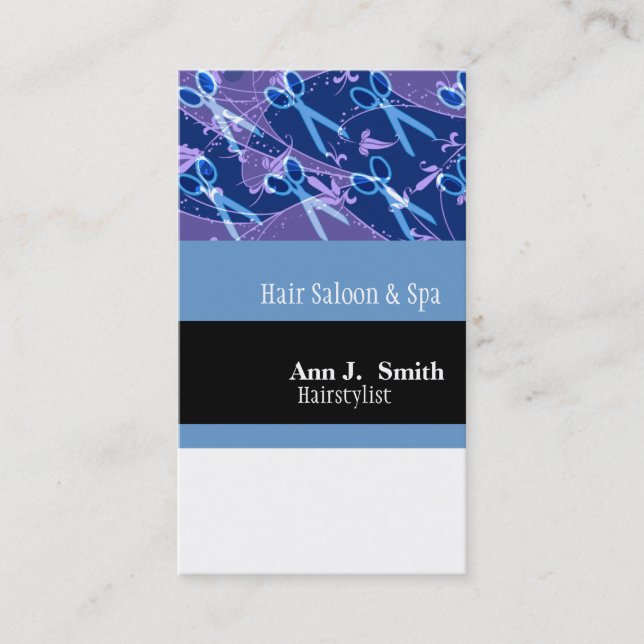 Ein ganzes Los Scheren. FRISEURSALON Verabredung Terminkarte (Vorderseite)