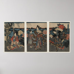 Ein Garten der Peonies Poster