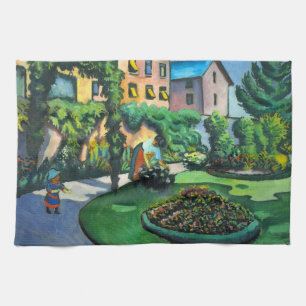 Ein Garten, Gartenbild von August Macke, Vintage A Geschirrtuch