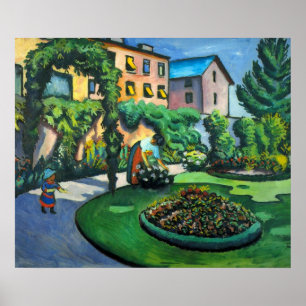 Ein Garten, Gartenbild von August Macke, Vintage A Poster