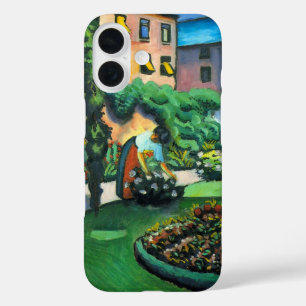 Ein Garten, Gartenbild von August Macke, Vintage K iPhone 16 Hülle