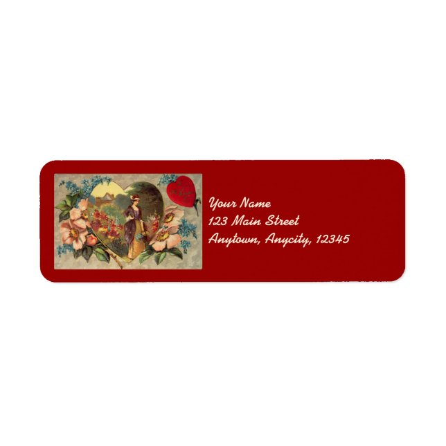 Ein Garten mit Blume Valentine Address Stickers (Vorne)