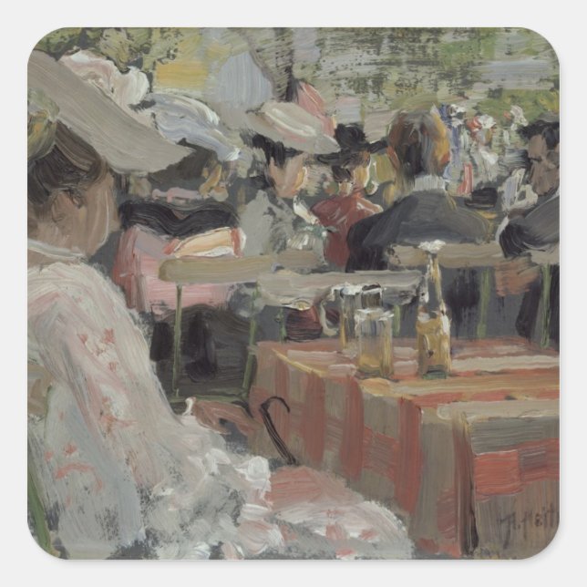 Ein Gartenrestaurant, 1906 Quadratischer Aufkleber (Vorderseite)