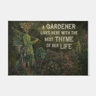 Ein Gärtner lebt hier matt, Gartendekoration Gesch Fußmatte