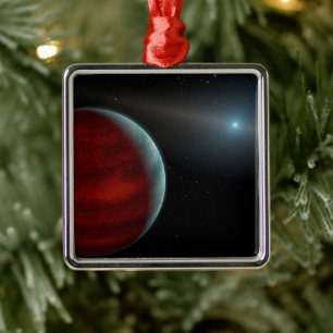 Ein Gasriese um einen weißen Zwergstern herum. Ornament Aus Metall