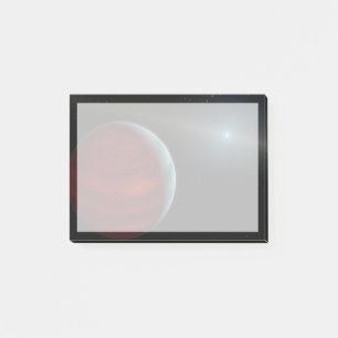 Ein Gasriese um einen weißen Zwergstern herum. Post-it Klebezettel