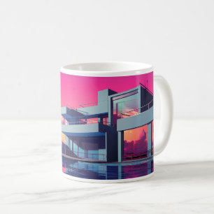 Ein Gebäude im Pop Art Kaffeetasse