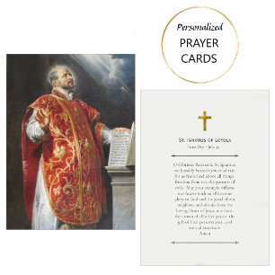Ein Gebet an St. Ignatius von Loyola Gebetskarte Platzkarte