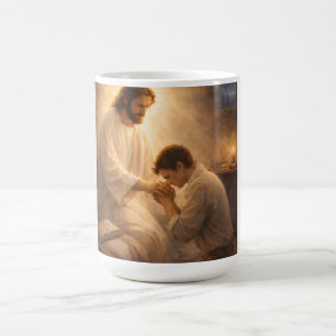 Ein Gebet auf Knien mit Jesus Kaffeetasse