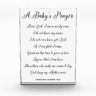 Ein Gebet eines Babys Gedicht - Kunstposter Kinder Fotoblock