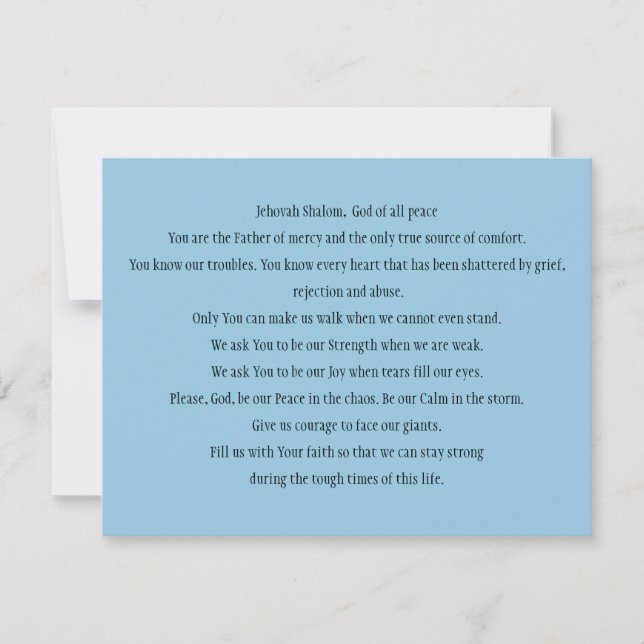 "Ein Gebet für den Frieden"-Karte Dankeskarte (Vorderseite)