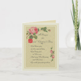 Ein Gebet für den St. Valentinstag Vintag Feiertagskarte