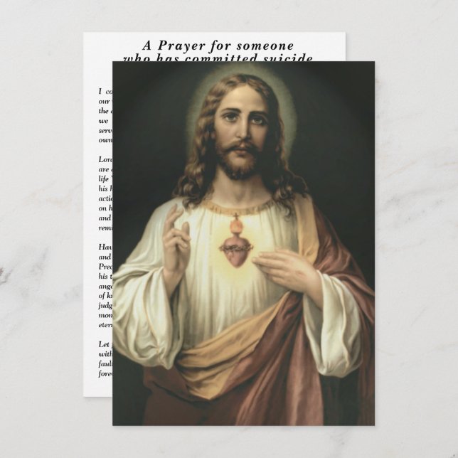 Ein Gebet für jemanden, der Selbstmord begangen ha Karte (Vorne/Hinten)