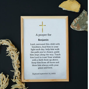 Ein Gebet für Kindertaufe Religiöse christlich Poster