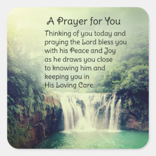 Ein Gebet für Sie Schöner Wasserfall der Natur Quadratischer Aufkleber