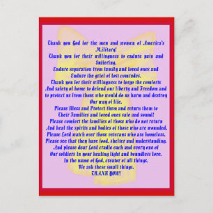 Ein Gebet für unsere Soldaten Postkarte