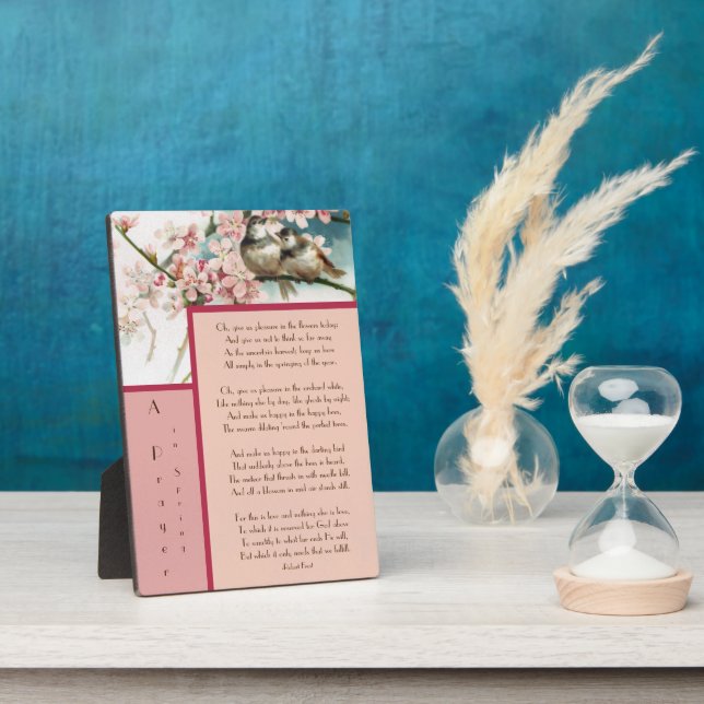 Ein Gebet im Frühling von Robert Frost Fotoplatte (Seite)