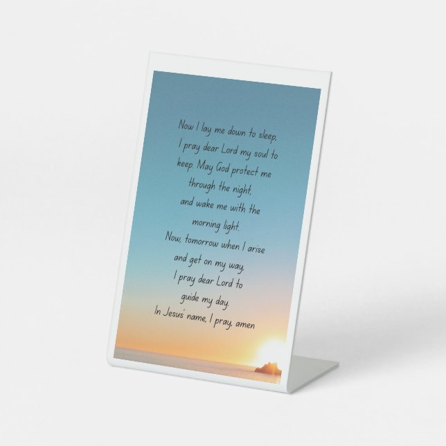 Ein Gebet in der Nacht. Podestzeichen Sockelschild (Vorderseite)