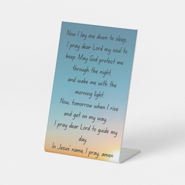 Ein Gebet in der Nacht. Sockelschild (Vorderseite)