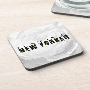 Ein gebürtiger New Yorker Schwarzer Getränkeuntersetzer