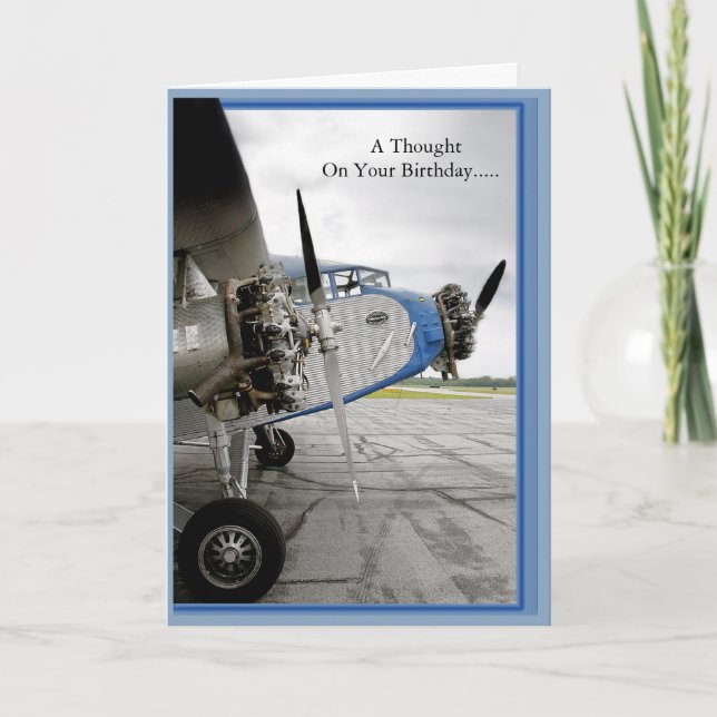 Ein Geburtstag dachte... Trimotor Karte (Vorderseite)
