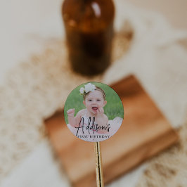 EIN Geburtstag Runder Aufkleber