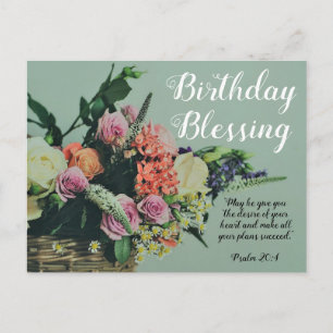 Ein Geburtstags-Segen Postkarte Psalm 20:4