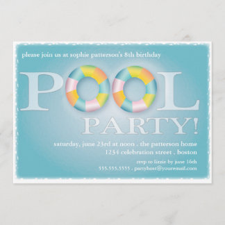 Ein Geburtstagsschwimmbad-Party im Wasser Einladung