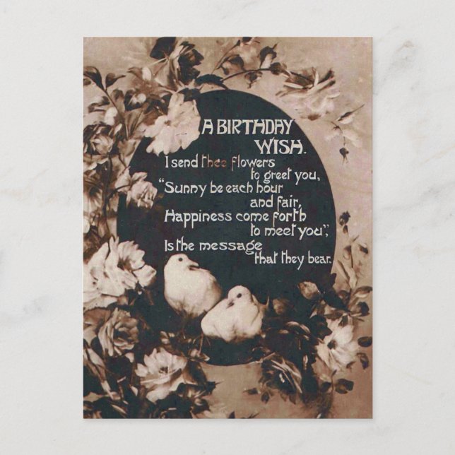 Ein Geburtstagswunsch taucht Vintage Postkarte auf (Vorderseite)