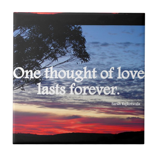 Ein Gedanke Liebe Sunset Quotes Keramik Tile Fliese (Vorderseite)