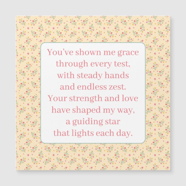 Ein Gedicht für Oma Magnetkarte (Vorderseite)