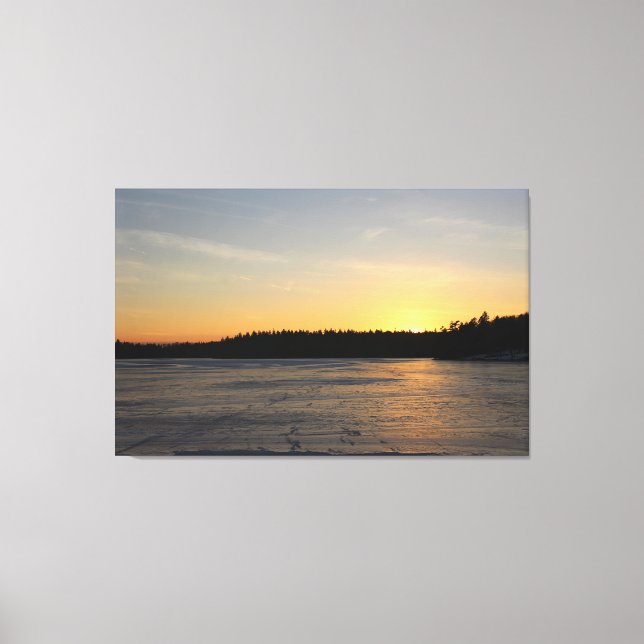 Ein gefrorener Sonnenuntergang Leinwanddruck (Vorderseite)