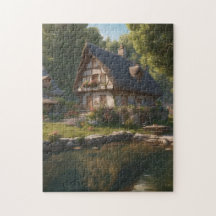 Ein geheimes Dorf: Haus am magischen Teich Puzzle