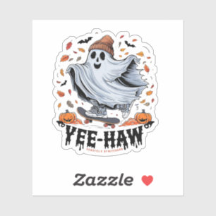 Ein Geisterskateboarden durch eine Hitze des Herbs Aufkleber