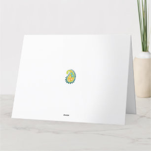 ein gelber und grüner Pisley mit Blätter und Blume Dankeskarte