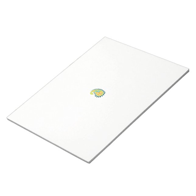 ein gelber und grüner Pisley mit Blätter und Blume Notizblock (angewinkelt)