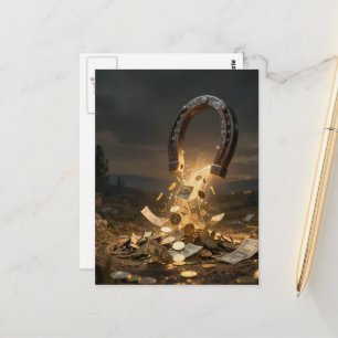 Ein Geldmagnet AI-Kunstwerk Postkarte