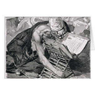 Ein gelehrter Mann absorbiert im Koran