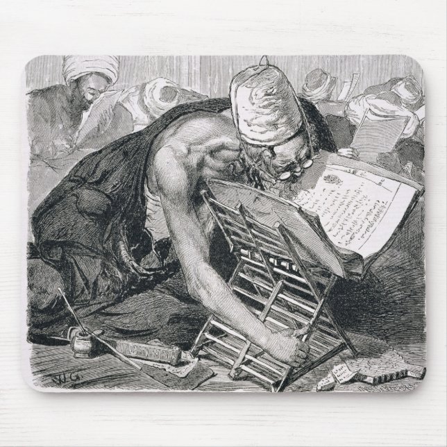 Ein gelehrter Mann absorbiert im Koran Mousepad (Vorne)