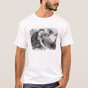 Ein gelehrter Mann absorbiert im Koran T-Shirt