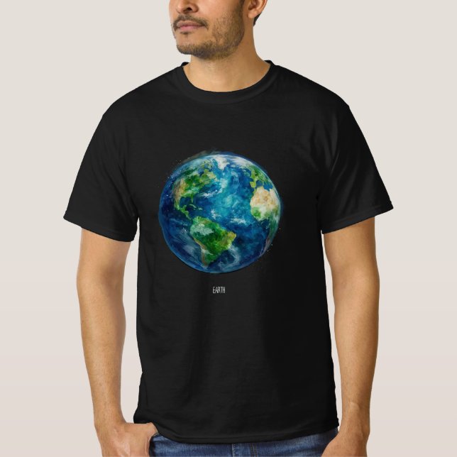 Ein Gemälde der Erde im Weltraum T-Shirt (Vorderseite)