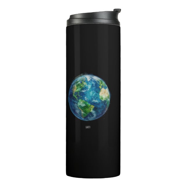 Ein Gemälde der Erde im Weltraum Thermosbecher (Nach links gedreht)