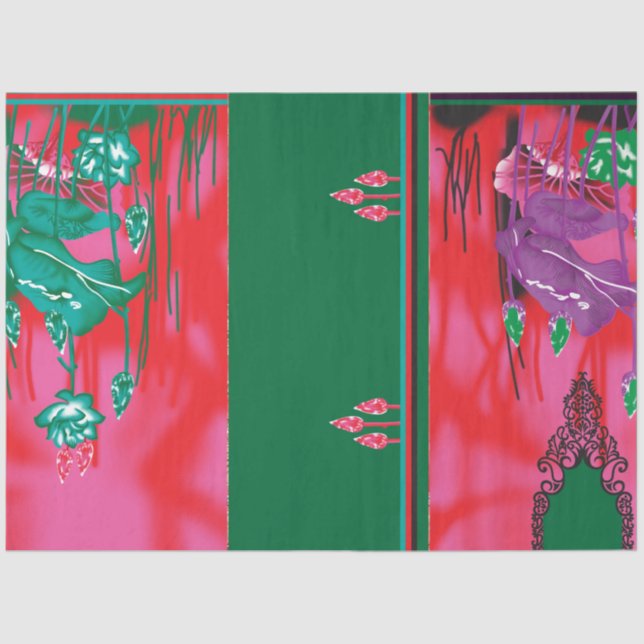 ein Gemälde eines Frosches auf einem Grasfeld Seidenpapier (Vorderseite)