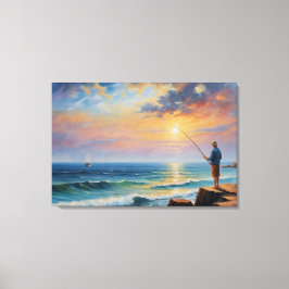 ein Gemälde eines Mannes, der an einem felsigen St Leinwanddruck