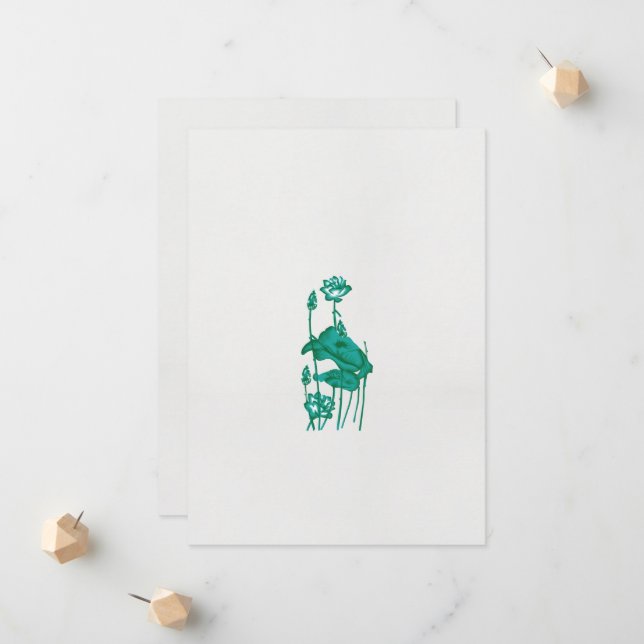 ein Gemälde mit einer Blume und einem Fisch auf ei Ankündigung (Vorderseite/Rückseite Beispiel)